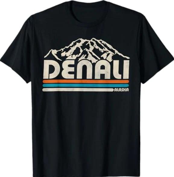 Vintage Denali National Park Alaska Mountains Nature Hiking T-Shirt M