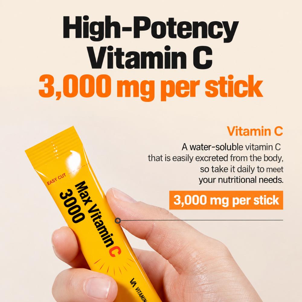 [vitamin village] Max Vitamin C 3000 Powder, 90 packets, 3 months supply / Korean Vitamin C Powder