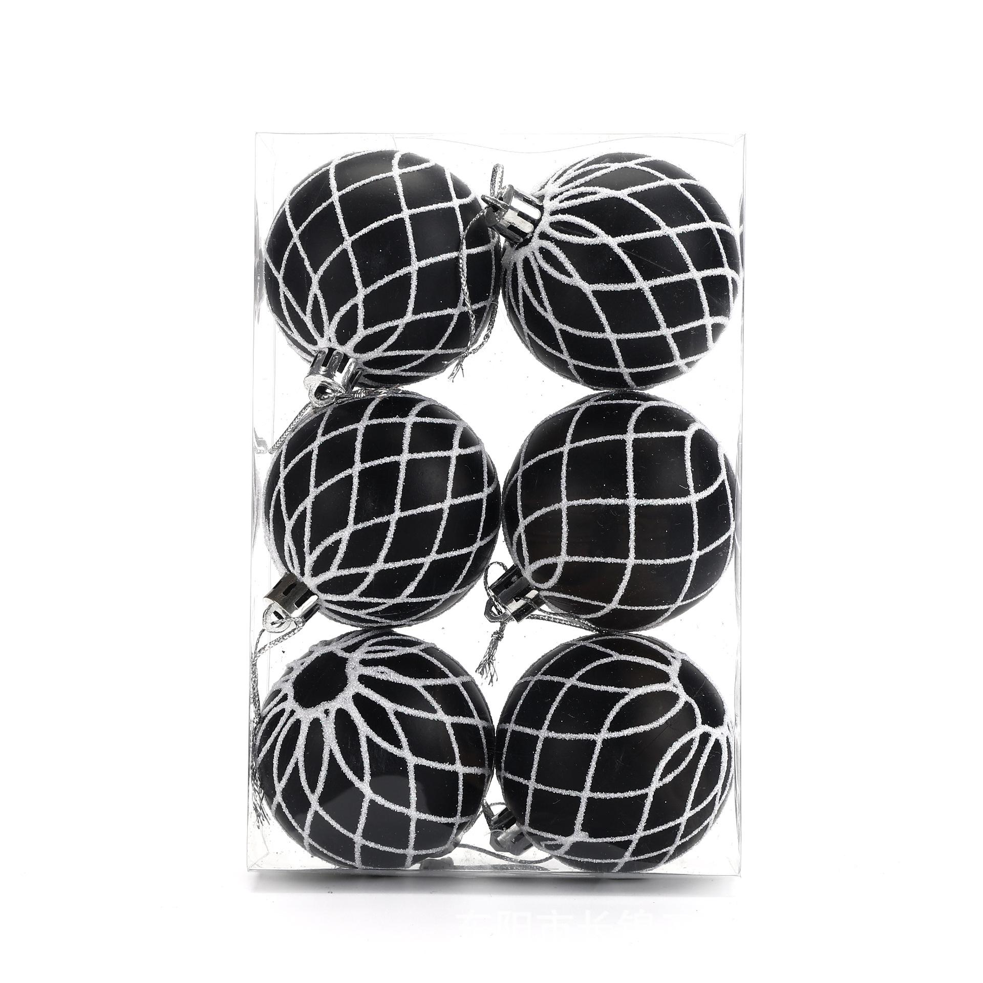 Праздничный набор гальванизированных рождественских украшений - Расписные пластиковые шары для праздничного настроения