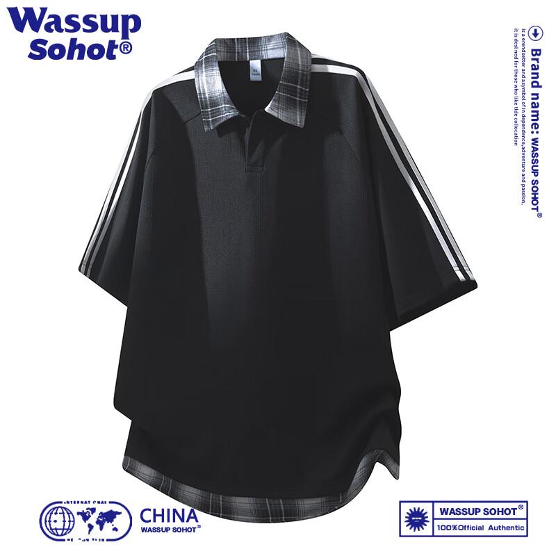 

Wassup Sohot Men s Layered Look Short Sleeve T-Shirt XL