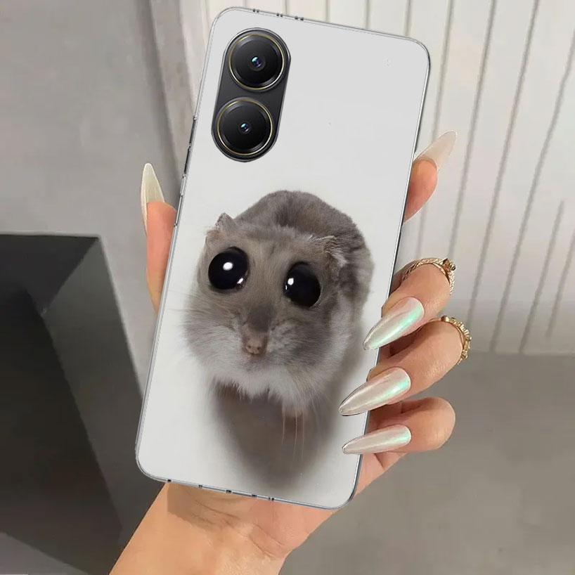 Funny Sad Hamster Meme Phone Case for Xiaomi Poco X5 X6 X7 Pro F7 Ultra M7 Redmi 15 15C 13 13C 12 12C 10 10A 10C 9 9A 9C 9T Shel