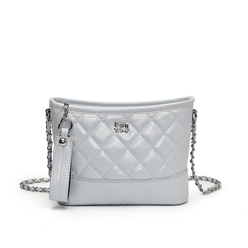 

Премиальная текстура Niche Bucket Bag Женская универсальная сумка-мессенджер с цепочкой из бриллиантов синий