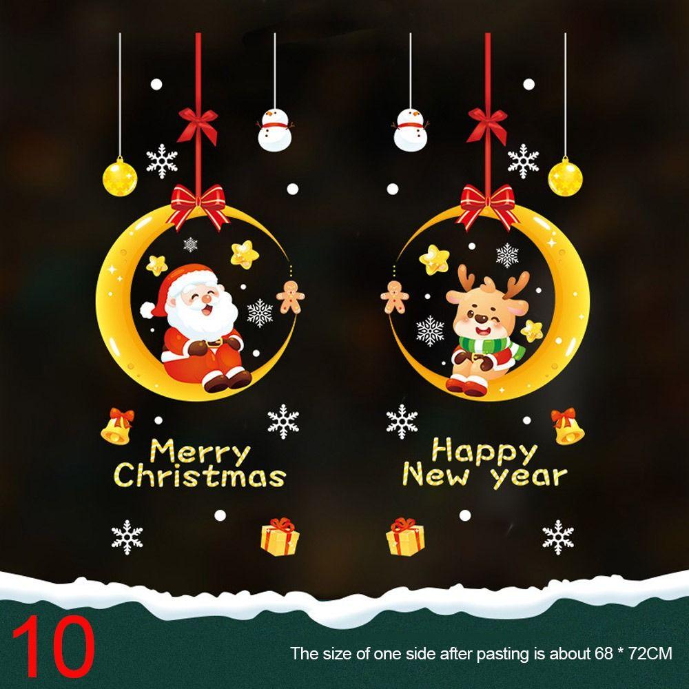 New Year Xmas Wall Sticker Snowflake Santa Claus Elk Glass Decal Gift Window Sticker  Home Decor