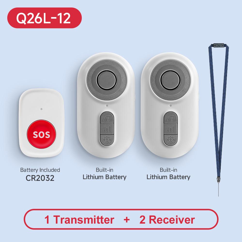 Caregiver Pager Wireless Nurse Call Buttons for Elderly Monitoring SOS Alert System Portable Alarm Call Bell for Nursing Home