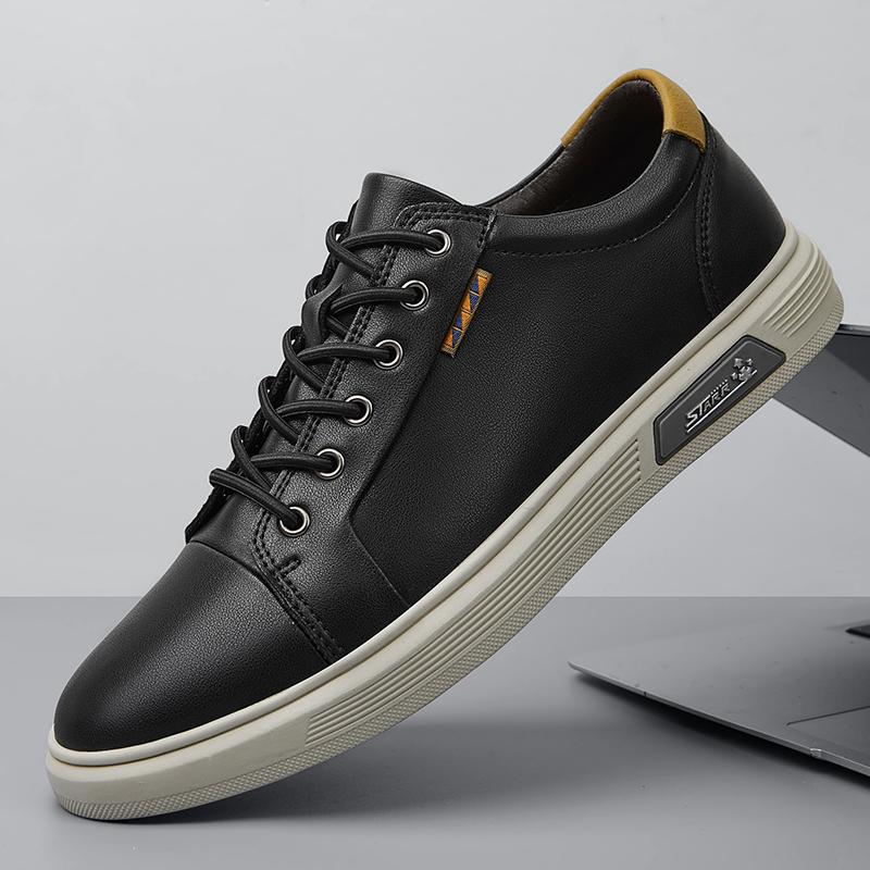 Fashion Men's Outdoor Casual Leather Shoes Genuine Leather Shoes Antiskid Outdoor Skateboard Footwear Classic Tenis Masculino Sneakers