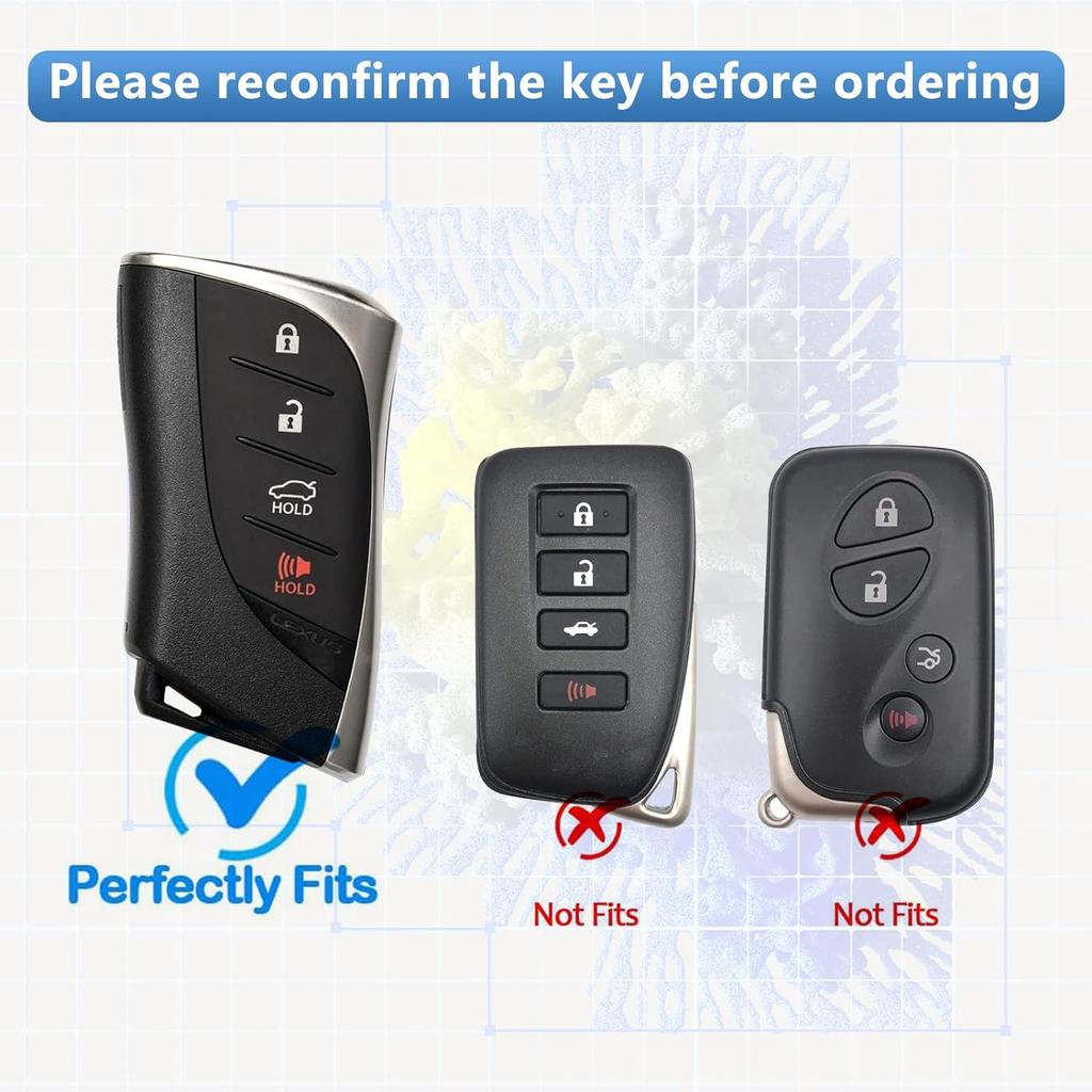 Schlüsselanhänger-Abdeckung für Lexus, Schlüsselanhänger-Hülle kompatibel mit 2024 Lexus UX200 UX250h LS500 LS500H LC500 LC500h ES300h F-Sport ES350 GX 460 Premium Soft TPU