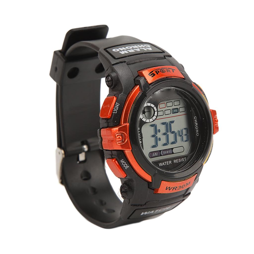 Ceas Sport Digital LCD Ceas Electronic Luminos Ceas pentru Bărbați pentru Activități în Aer Liber Portocaliu