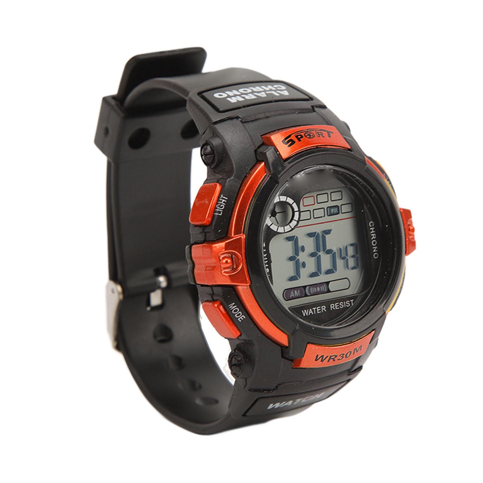 

Спортивные часы Цифровые ЖК-электронные часы Светящиеся Мужские часы для активного отдыха оранжевый