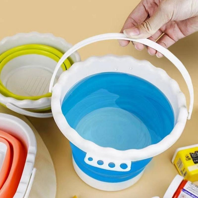 1One Collapsible Bucket Portable Retractable Bucket Painting Sketch Brush Washing Inserting Pen Silicone Bucket Inserting Pen Sp