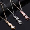 Twisted Bar Pendant Necklace Three Stone Linear Design Elegant Timeless Jewelry for Women
