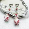 Flocking Santa Clauses Christmas Keychain Star Bowknot Pendant Portable Stocking Stuffers for Kids and Adults Daily Use