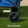 Folding Garden Cart with Wheels Adjustable Telescopic Handle 100 Kg Load for Camping Shopping 64x42x27 Cm Blue
