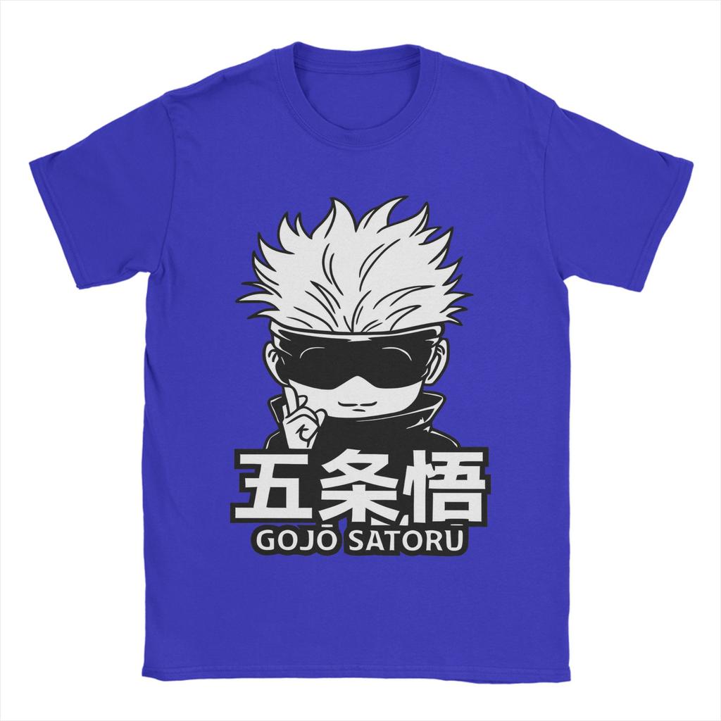 JJujutsu KKaisen Gojo Satoru T Shirts for Men Cotton Vintage TShirt Round Collar Tees Short Sleeve Clothing Gift Idea