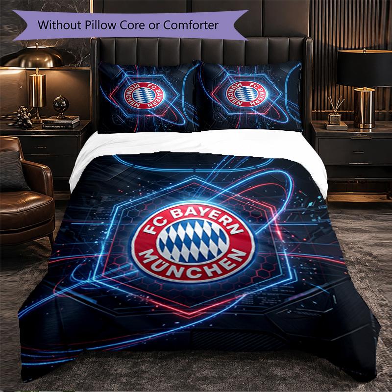 Set Biancheria da Letto Bayern Monaco Modello 3 Pezzi Morbida Copripiumino in Microfibra con Federe per Camera da Letto
