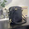 New Leather Woven Camera Bag Tofu Bag Niche Retro Boston Women's Bag Cross-border Fashion Shoulder Messenger Bag