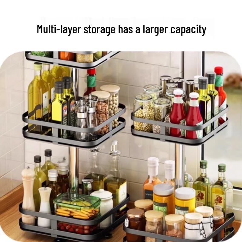360° Rotating Kitchen Countertop Spice Rack