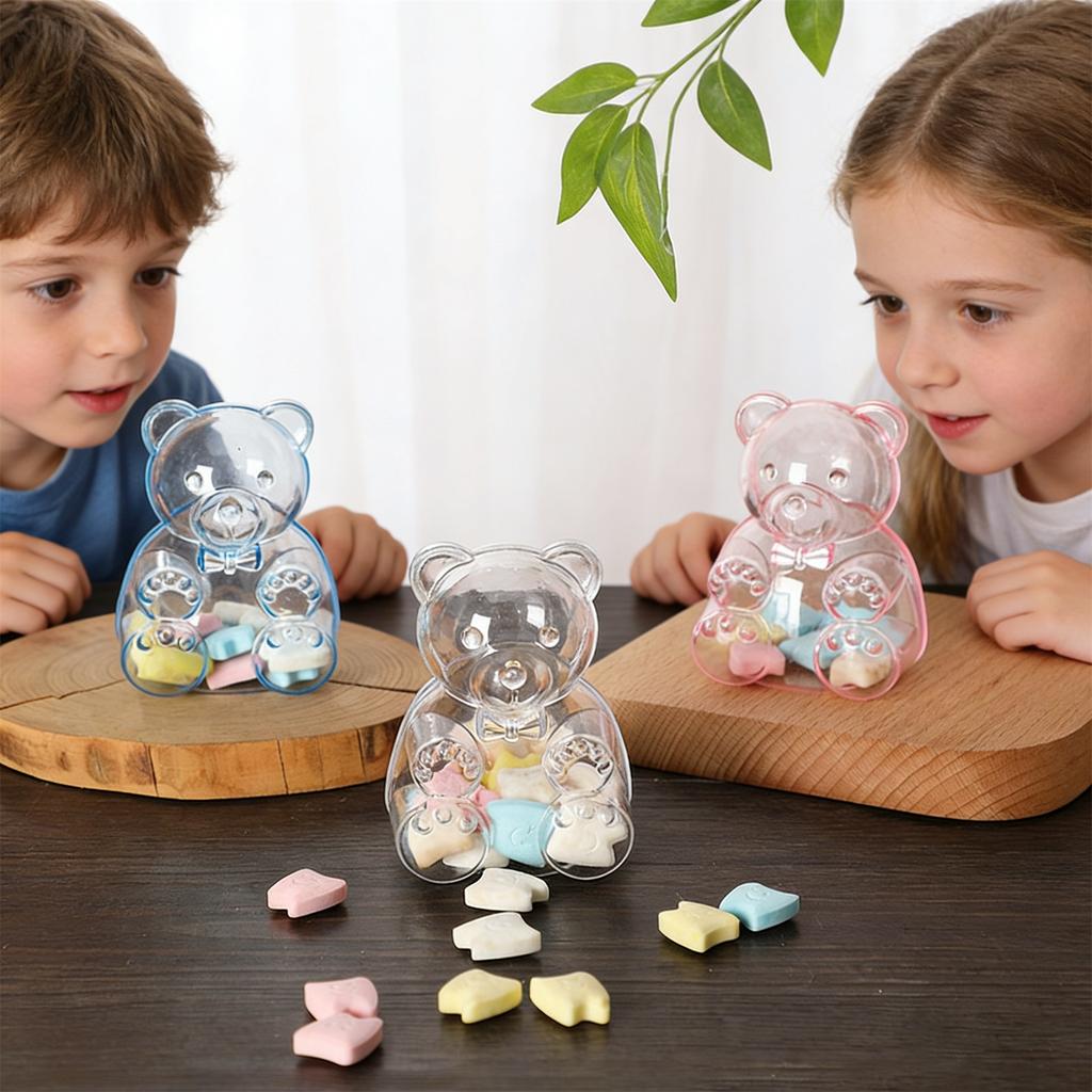Bear Shaped Candy Box Gift Container For Baby Full Month Celebration Wedding Candy Packaging Decorative Snack Box