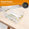 Acrylic Scalloped Tray with Handle and Magnetic Photo frame Mat Decorative Rectangle Desktop  Clear Displaying Organizer Tray