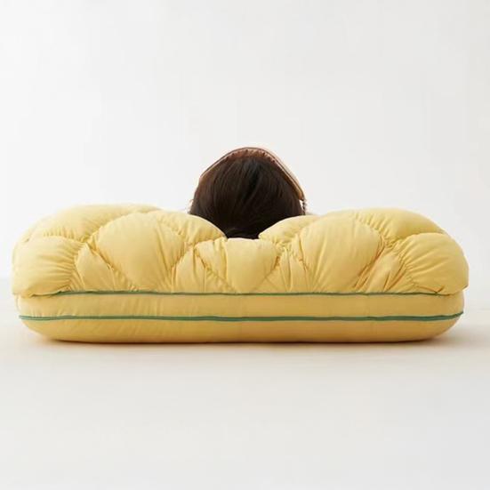 Pineapple Pillow Soft Fluffy Neck Pillow Stuffed Down Pillow Balanced Softness And Support for Back Side Stomach Sleepers