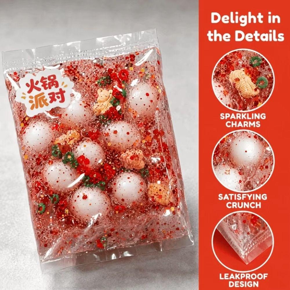Crunch Sound Squeeze Bag Food Theme Crispy Handmade Balls Crunchy Squishy Ball Kids Adults