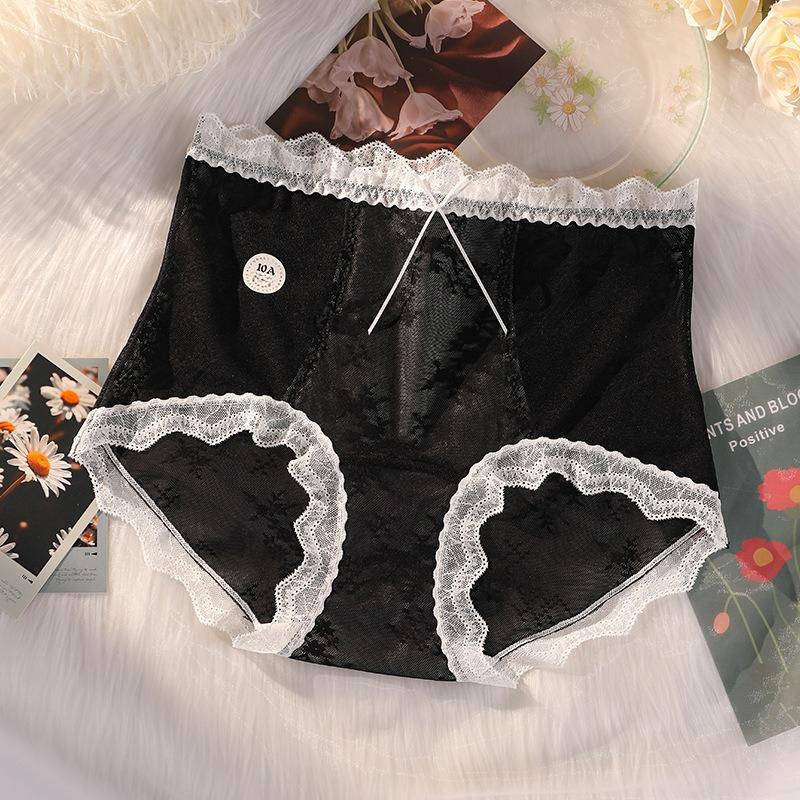 Pure Desire Kalhotky s vysokým pasem nadměrné velikosti Romantická krajka Prodloužený klín Trojúhelníkové dámské kalhotky