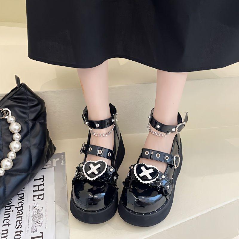 Small leather shoes platform lolita Mary Jane shoes 2025 muffin height increase sweet subculture Japanese Lolita single shoes