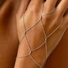 Fashion Metal Mesh Hand Chain Bracelet for Women Minimalist Gold Color Connected Wrist Chain Bracelet Beach Jewelry Gifts