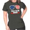 Talk To Me Goose American Flag Sunglasses Womens Top Junior Graphic Tee