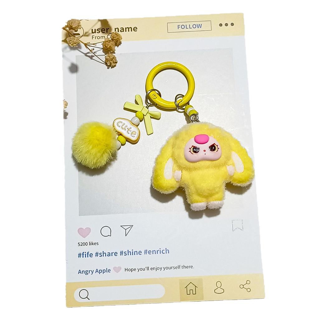 Cartoon Keychain With Plush Felt Material For Kids School Bag Decor