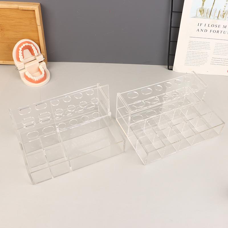 Acrylic Organizer Dental Resin Adhesive Applicator Holder Pre-Formed Bow Wire Placement Box Storage Dust Box
