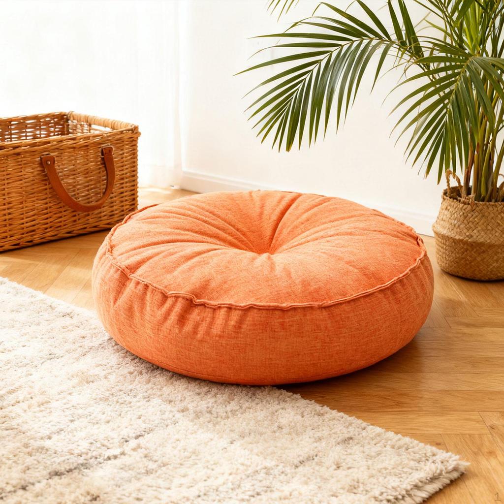 Circle Meditation Cushion, Floor Cushion Pad for Seating Sitting Chair Sofa Office