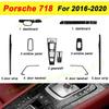 For Porsche 718 2016- Car-Styling 3D5D Carbon Fiber Car Interior Center Console Color Molding Sticker Decals Part Accessorie