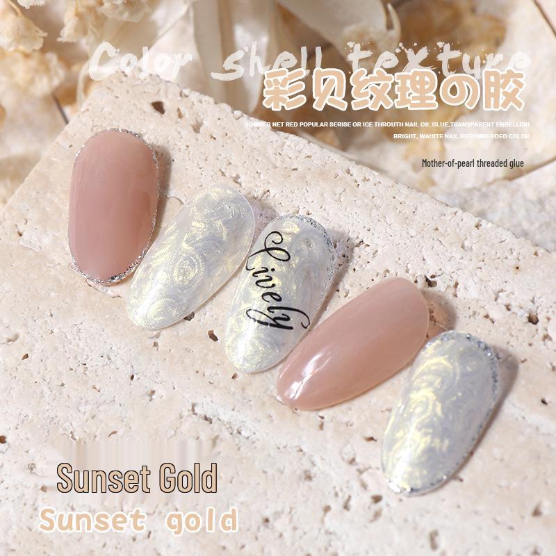 FN Trendy Japanese UV Gel Nail Polish - Creative Colorful Shell Pearlescent Texture Manicure.