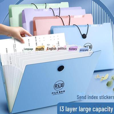 Öğrenci Sınav Kağıtları İçin Morandi A4 Çok Katmanlı Akordeon Klasör