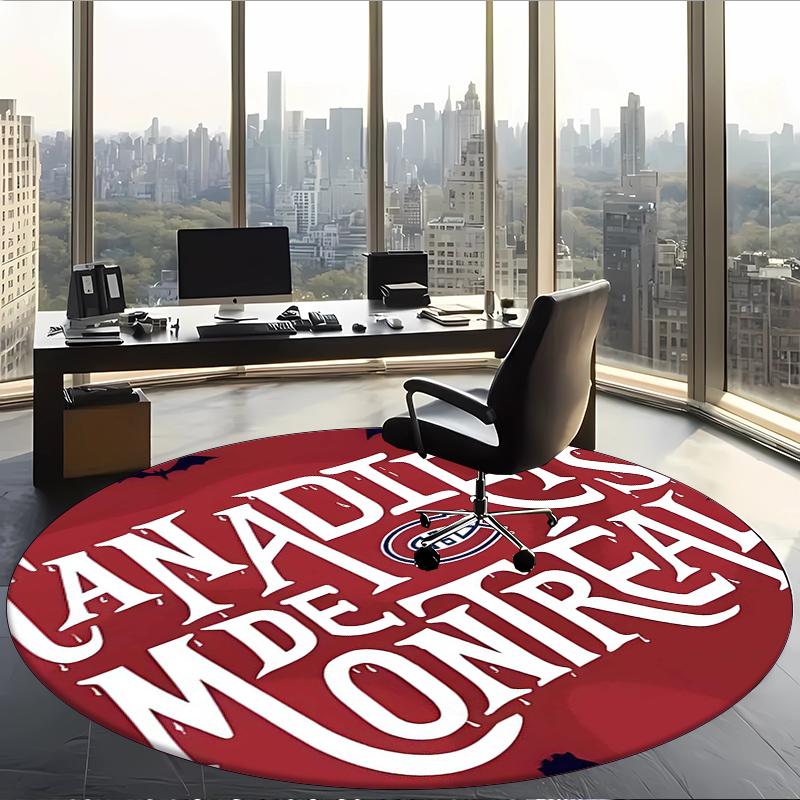 Montreal Canadiens (5) Round Office Rug Decorative Floor Rug for Office Bedroom Living Room and Home Space