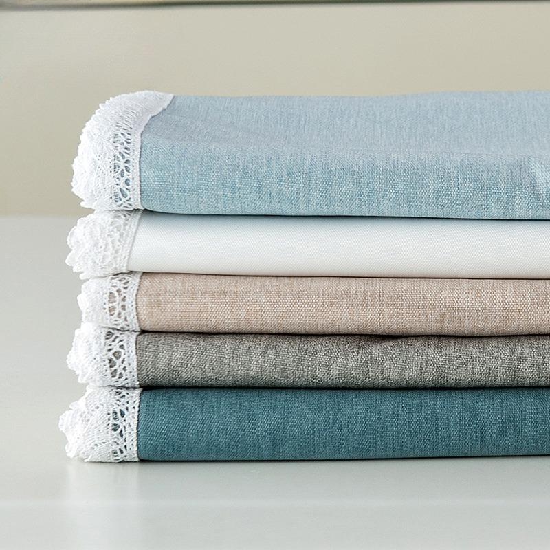 Nordic Lace Tablecloth Waterproof Oil-resistant and Wash-free Rectangular Tablecloth TPU-backed Pure Color Tea coffee Tablecloth