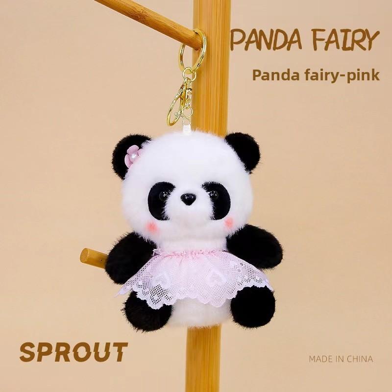 

Cute Panda Pendant Soft Doll With Short Plush Material For Gifts And Accessories розовый