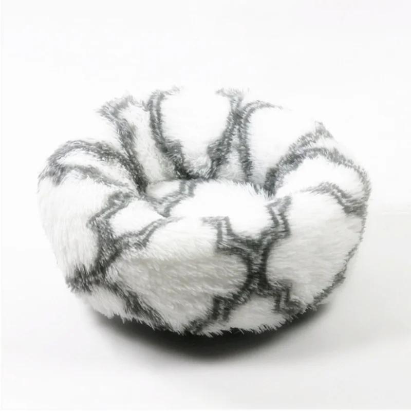 40-100cm Round Cat Bed Pet Bed Kennel Non-Slip Winter Warm Dog Kennel Sleeping Long Plush Soft Puppy Cushion Mat Cat Supplies