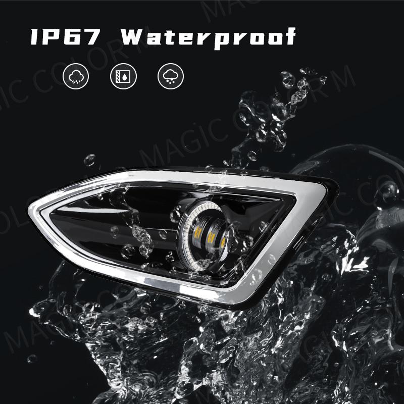 LED Fog Lamps For Ford Edge 2015 2016 2017 2018 DRL Daytime Running Lights Angel Eyes Halogen Auto Headlight Car Accessories 12V