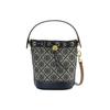 T Monogram All Over Print Drawstring Leather Bucket Bag Women Bags Dark-Blue-Denim 80534-405