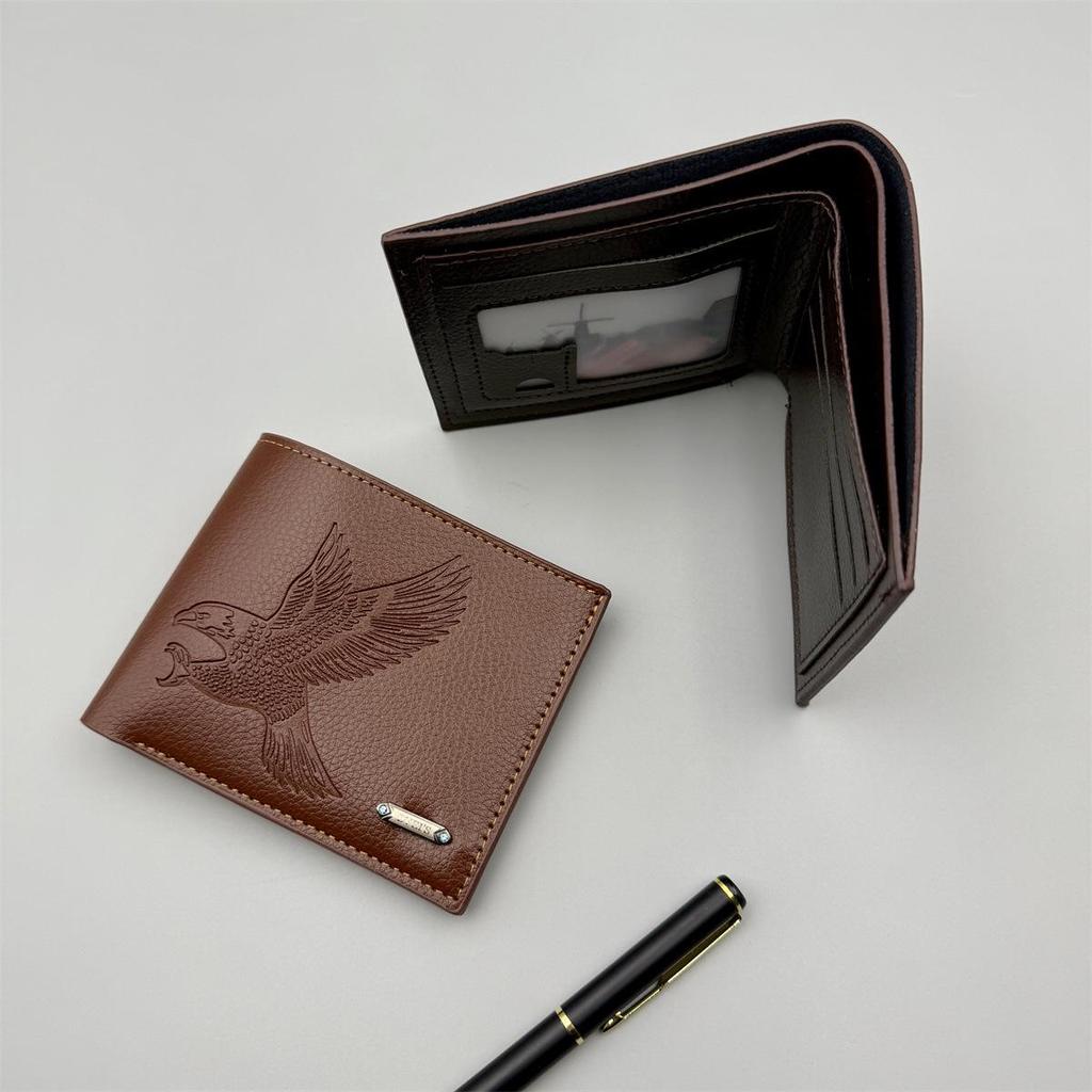 Men's Eagle Pattern Soft Leather Slim Wallet: Popular Fast-Selling Style
