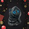 Mysteriöse Katzen mit Kapuze Figuren Gotische Schwarze Katzen Statue Halloween Dekorationen Verspielte Kätzchen Skulptur Regal Akzent Geschenk