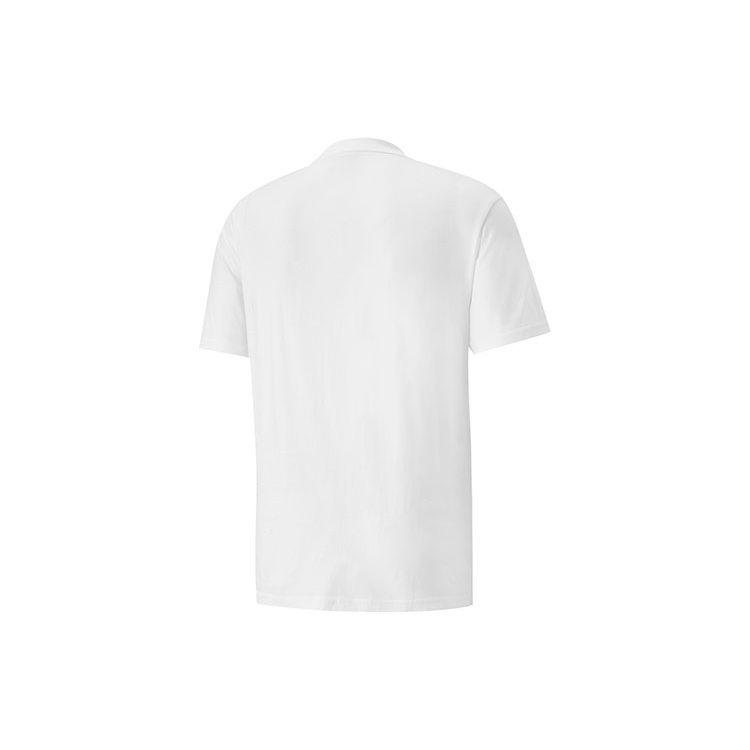 PUMA Letter Logo Print Crew Neck T-Shirt Men Tops White 535384-02