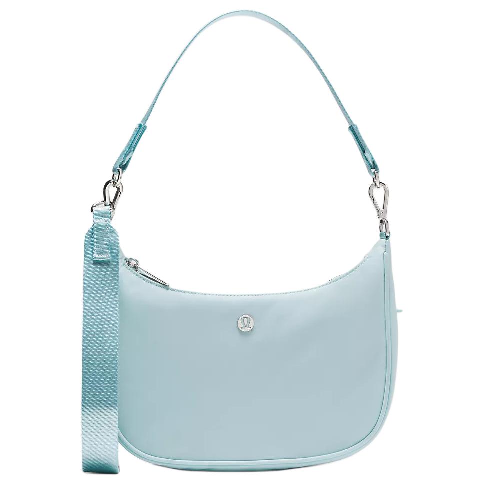 Lululemon City Essentials Solid Casual Fashion Nylon Crescent Shoulder Bag Small Women bags Blue LW9FR7S-075157-1 Foam Cloud Blue & Silver/FOAM/SLVR