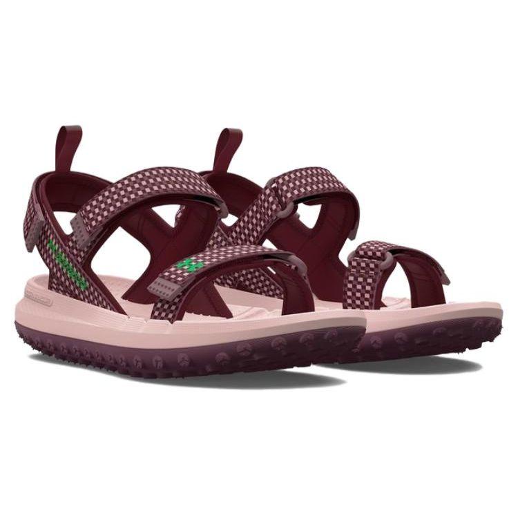 Under Armour Fat Tire Sandal Deep Red Misty Purple Unisex Sneakers Green-Screen 3026937-600