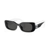 Sonnenbrille Letter Zweifarbig Gespleißt Unregelmäßige Form Damen Sonnenbrille Schwarz Weiß MU08YS1AB5S0