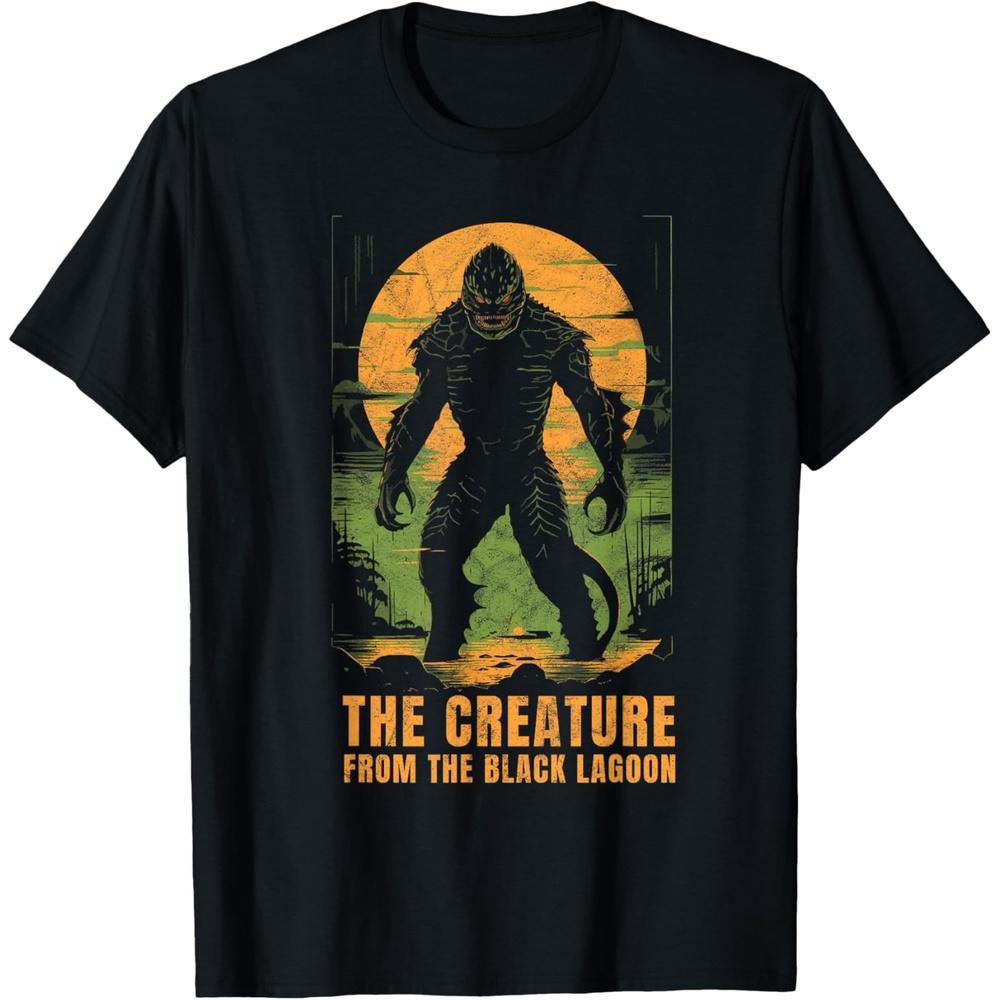 Vintage Halloween Creature From The Black Lagoon Mens Horror T-Shirt M чёрный