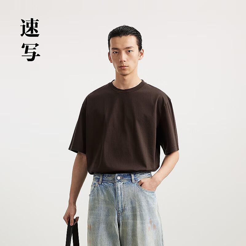 Men s 2025 Spring Embroidered Loose Round Neck Short Sleeve T-Shirt S