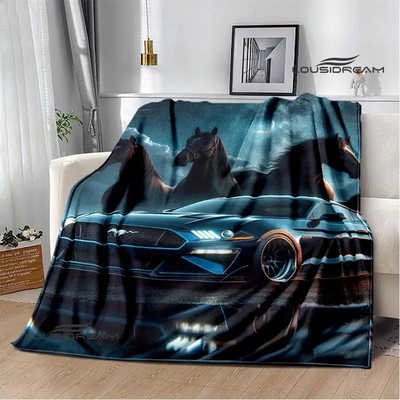 

3D M-Mustang автомобільний логотип Друкована ковдра Фланелева Теплі ковдри М яка та зручна ковдра постільна білизна cubre cama Подарунок на день народження 130x150cm