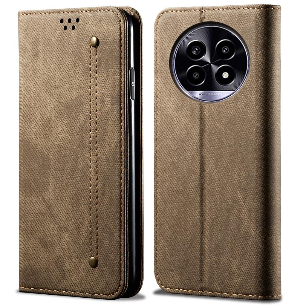 For Realme 13 Pro 5G (Global)/13 Pro+ 5G (Global) Case Jeans Cloth Texture Anti-Scratch Leather Stand Phone Cover